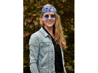 Klein katoenen sjaaltje, blauw wit 