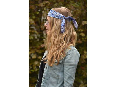Klein katoenen sjaaltje, blauw wit 
