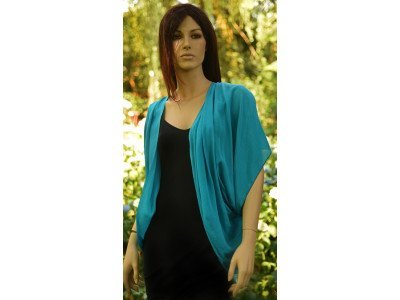 Zijden turquoise vestje