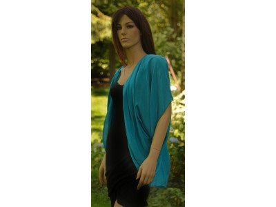 Zijden turquoise vestje