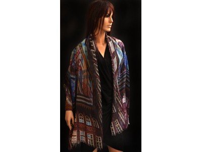 Wollen sjaal of stola, windows, architectuur