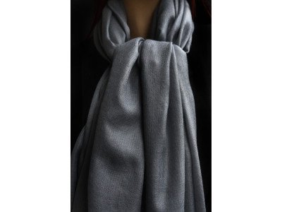 Echte pashmina sjaal of stola XL, grijs